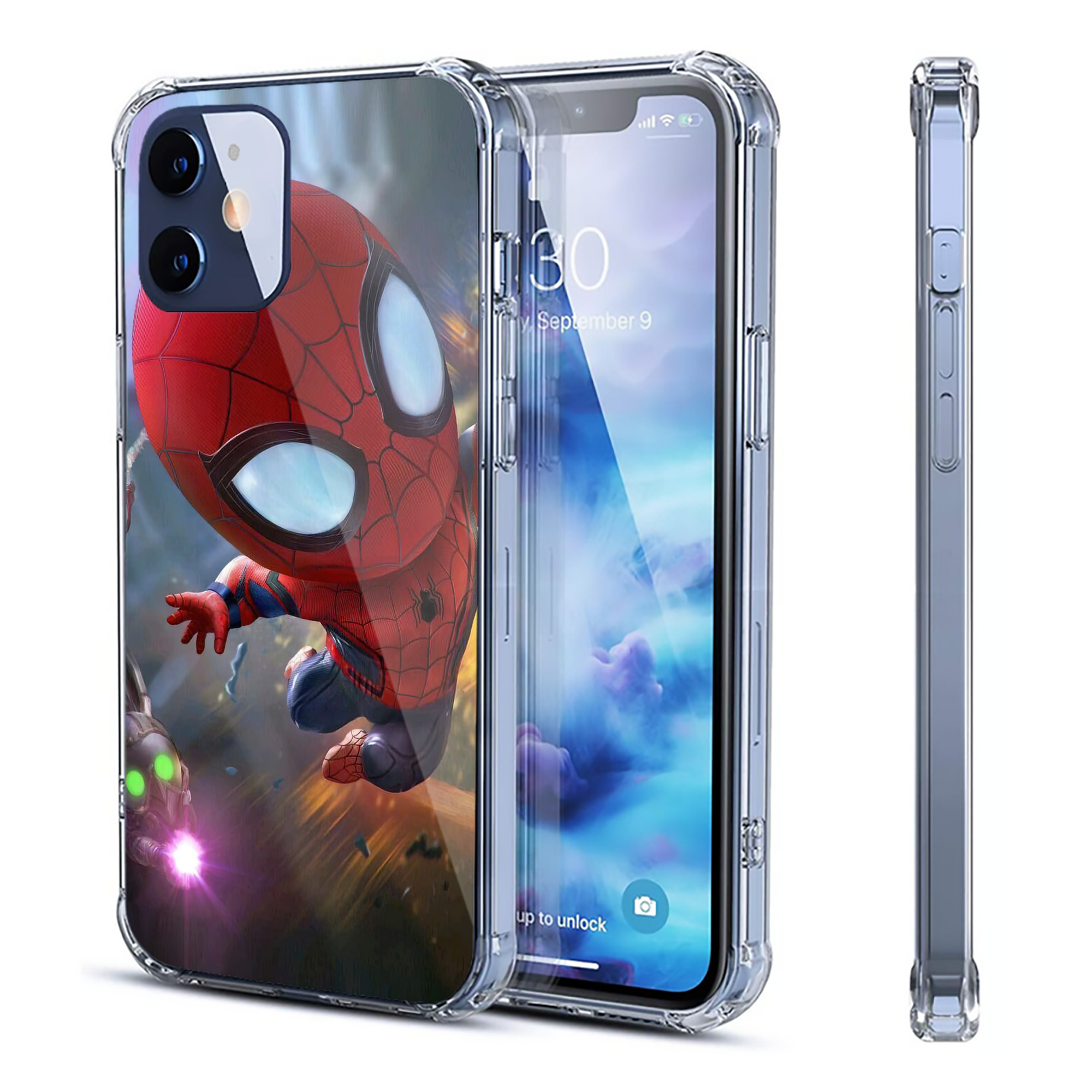 （画像用） Spider Man スパイダーマン 【iPhone 12シリーズ対応】透明スマホケース（クリアソフトケース）